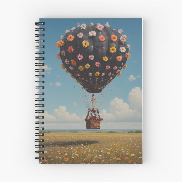 Item preview, Flower balloon over a blooming field designed and sold by Mianku | Für das Leben.