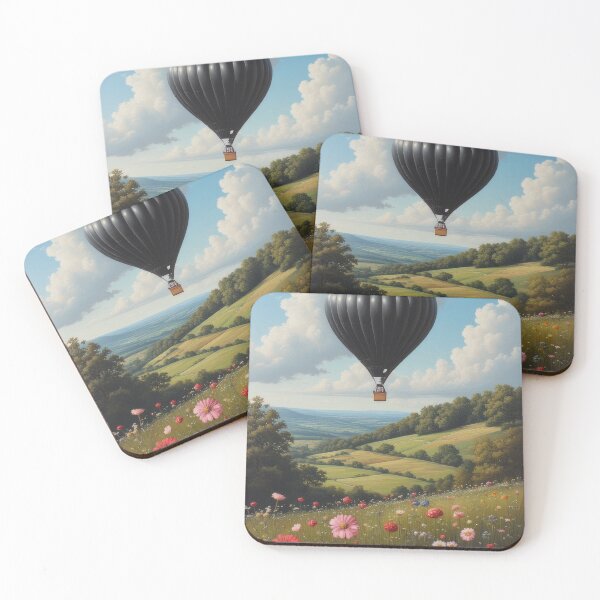Item preview, Heart-shaped balloon over blooming fields designed and sold by Mianku | Für das Leben.