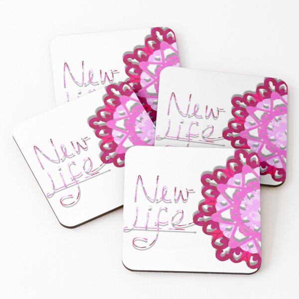 Item preview, New Life Mandala – Pink Flower Inspirational Art designed and sold by MigWhimsy.