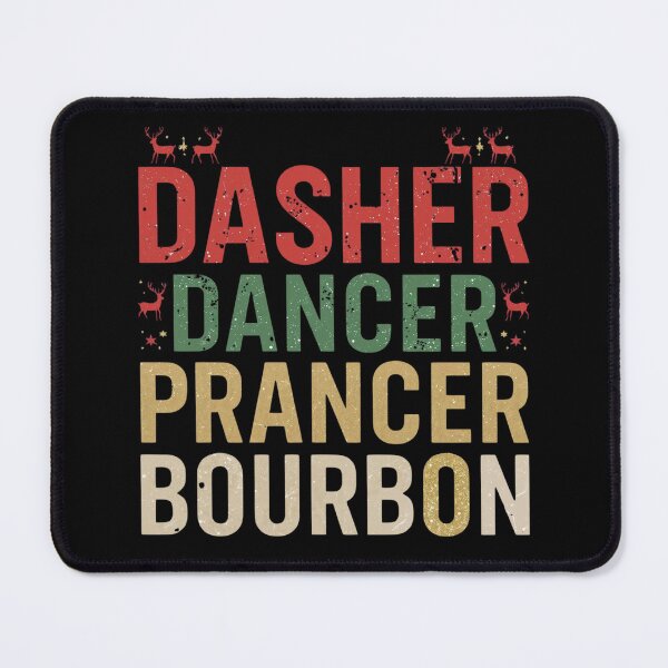 Item preview, Dasher Dancer Prancer and Bourbon – Funny Retro Christmas Whiskey Design designed and sold by SaritaVerseArt.