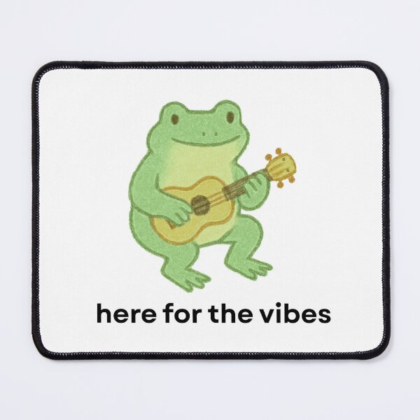 Item preview, Frog playing ukulele here for the vibes designed and sold by LisaMichelleArt.