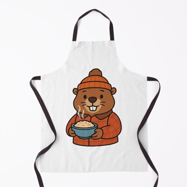 Item preview, Beaver in Lumber Jacket with Hot Oatmeal – Cozy Cold Season Animal designed and sold by Confuzz1ed.