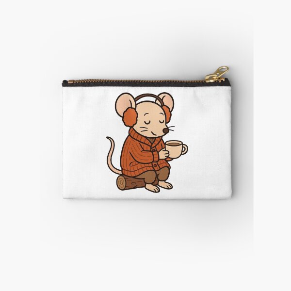 Item preview, Mouse in Wool Cardigan with Tea – Cozy Cold Season Animal designed and sold by Confuzz1ed.