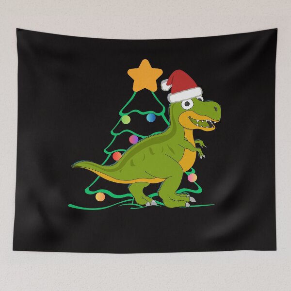 Aperçu de l'œuvre « Dinosaure de Noël », un peu de magie de Noël… avec une touche unique ! créée et vendue par Nikoverse.