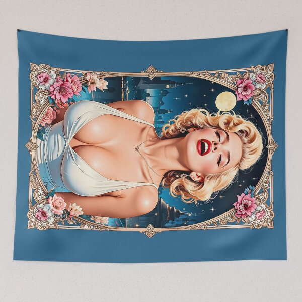Item preview, Marilyn Monroe Moonlit Pinup Diva Singing Under Stars designed and sold by BorgSpareParts.