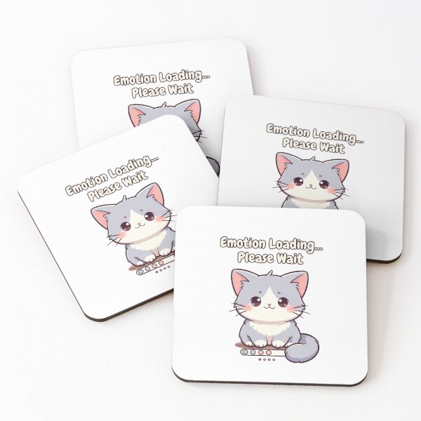 Item preview, Emotion Loading Cat – Funny Minimal Kawaii Pet T-Shirt designed and sold by EcoArtTees.
