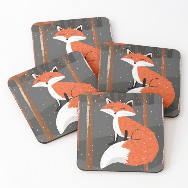 Item preview, Cute Red Fox in Early Winter Forest – Delicate Snowy Illustration designed and sold by EmeraldeaArt.
