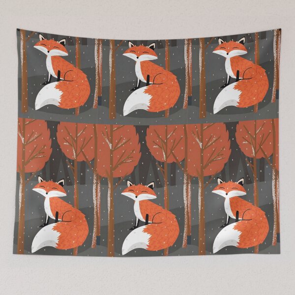 Item preview, Cute Red Fox in Early Winter Forest – Delicate Snowy Illustration designed and sold by EmeraldeaArt.