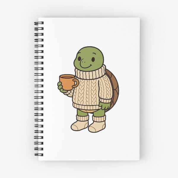 Item preview, Turtle in Knitted Sweater with Tea – Cozy Cold Weather Animal designed and sold by Confuzz1ed.