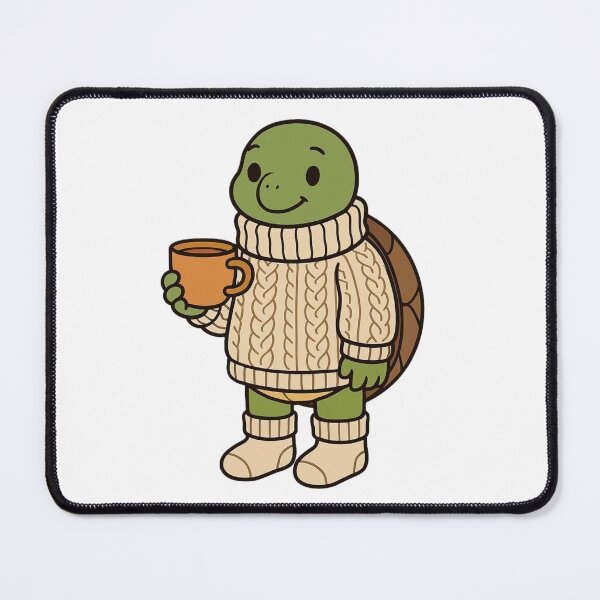 Item preview, Turtle in Knitted Sweater with Tea – Cozy Cold Weather Animal designed and sold by Confuzz1ed.
