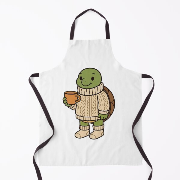 Item preview, Turtle in Knitted Sweater with Tea – Cozy Cold Weather Animal designed and sold by Confuzz1ed.