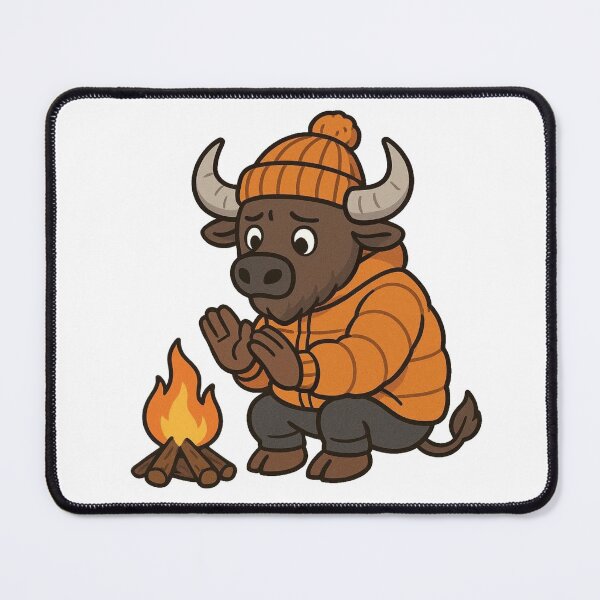 Item preview, Buffalo Warming by Fire – Cozy Cold Season Animal designed and sold by Confuzz1ed.