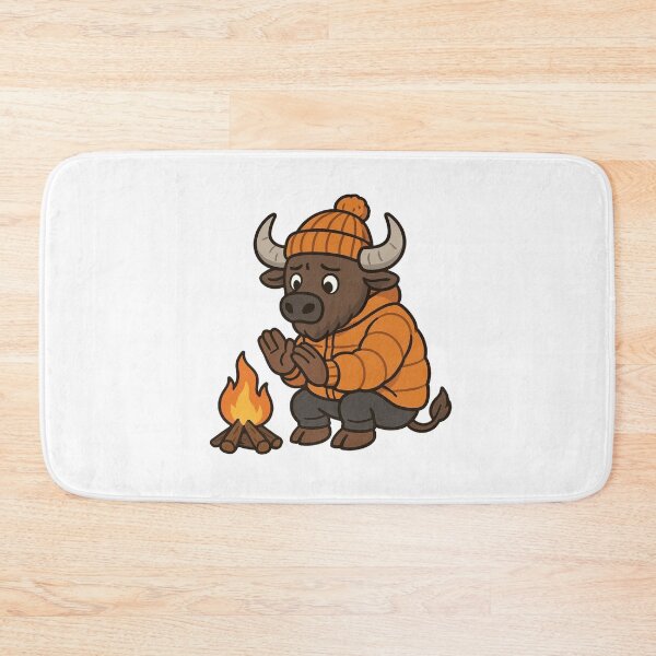 Item preview, Buffalo Warming by Fire – Cozy Cold Season Animal designed and sold by Confuzz1ed.