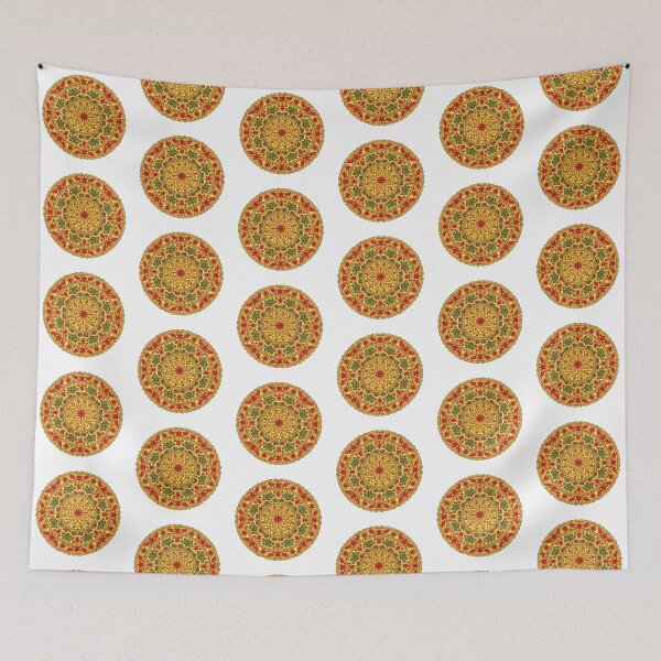 Item preview, “Golden Mandala with Holiday Florals” designed and sold by digisetumedia.