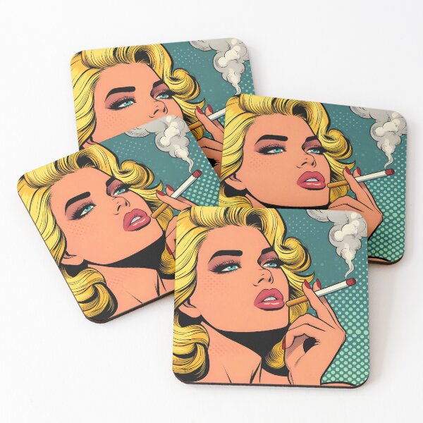 Item preview, Bold Pop Art Blonde Smoking with Retro Comic Vibe. designed and sold by Spark2Seduction.