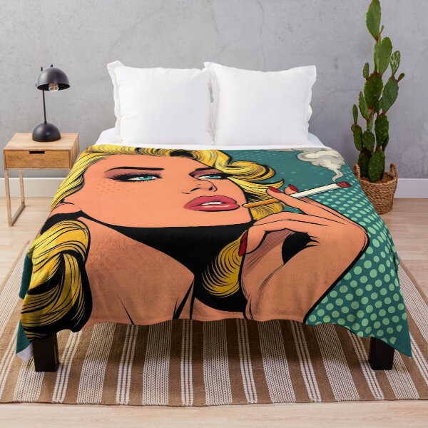 Item preview, Bold Pop Art Blonde Smoking with Retro Comic Vibe. designed and sold by Spark2Seduction.