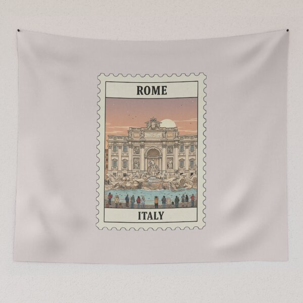 Item preview, Vintage rome italy trevi fountain stamp designed and sold by allaboutstamps.