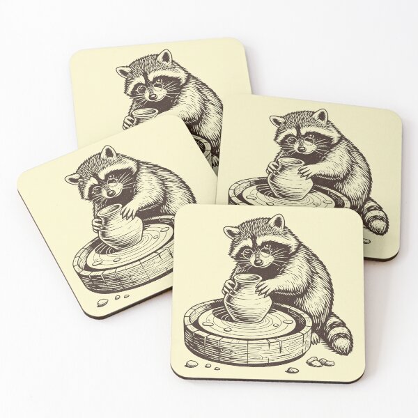 Item preview, Cute Raccoon Ceramic Artist Vintage Pottery     designed and sold by Y-Vibes.