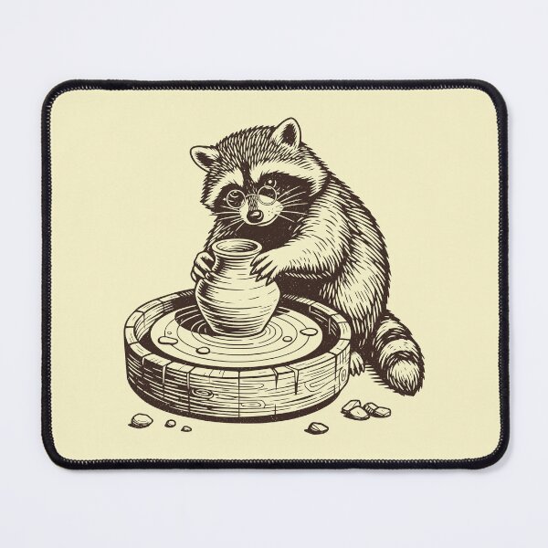 Item preview, Cute Raccoon Ceramic Artist Vintage Pottery     designed and sold by Y-Vibes.