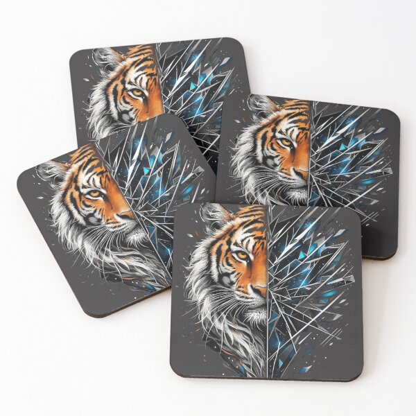 Item preview, Half Split Tiger Graphic T-Shirt – Fierce Wild Animal Art Streetwear Tee designed and sold by KDesignCrafts.