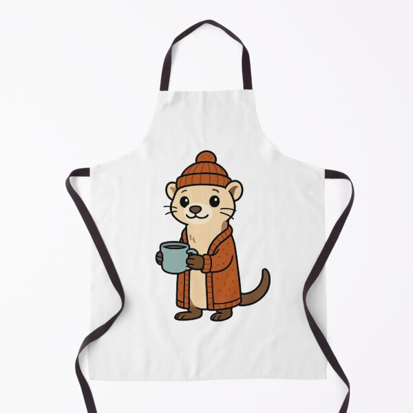 Item preview, Ferret in Knitted Hat with Warm Mug – Cute Cozy Animal designed and sold by Confuzz1ed.
