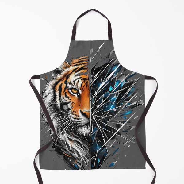Item preview, Half Split Tiger Graphic T-Shirt – Fierce Wild Animal Art Streetwear Tee designed and sold by KDesignCrafts.