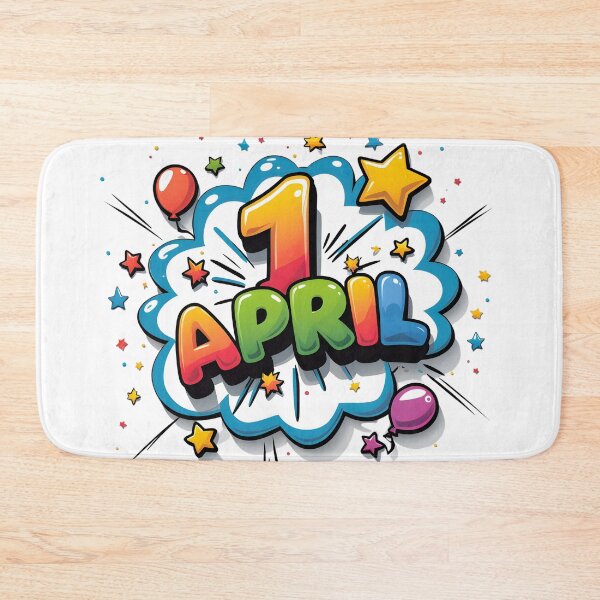 Item preview, Vibrant Comic Bubble Lettering for 1 April with Chunky Rounded Typography, Motion Lines and Cheerful Holiday Effects on White Background designed and sold by ArtPetrenko90.