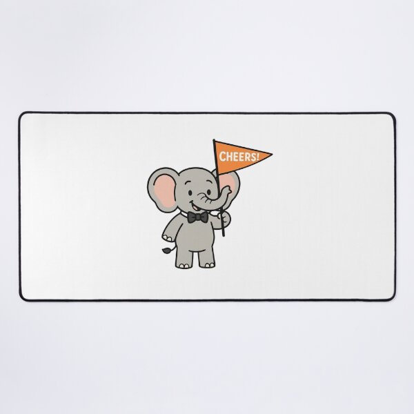 Item preview, Elephant with Bow Tie Waving a Cheers Party Flag designed and sold by Confuzz1ed.