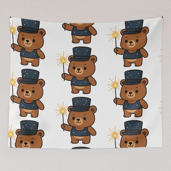 Item preview, Bear in Sparkly Top Hat Holding a Sparkler designed and sold by Confuzz1ed.
