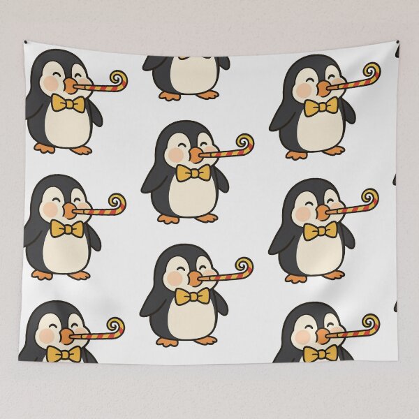 Item preview, Penguin with Gold Bow Tie Blowing a Party Horn designed and sold by Confuzz1ed.