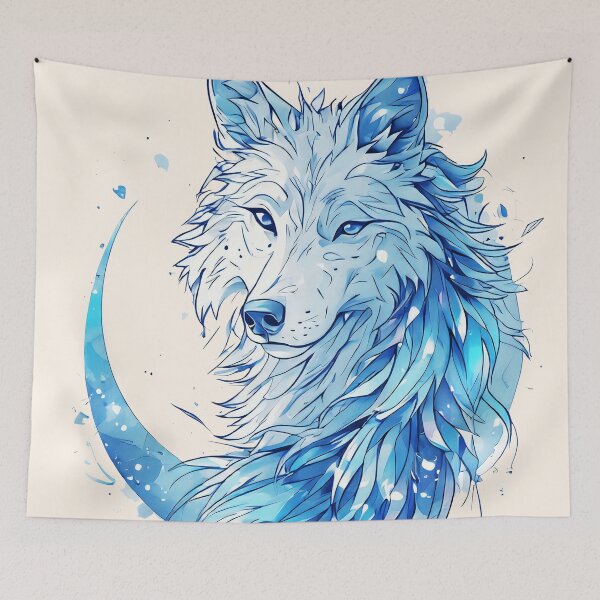 Item preview, blue wolf designed and sold by aliraweb.