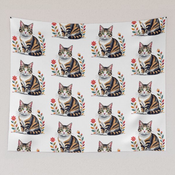 Item preview, Tricolor cat designed and sold by PrintLabStudio.