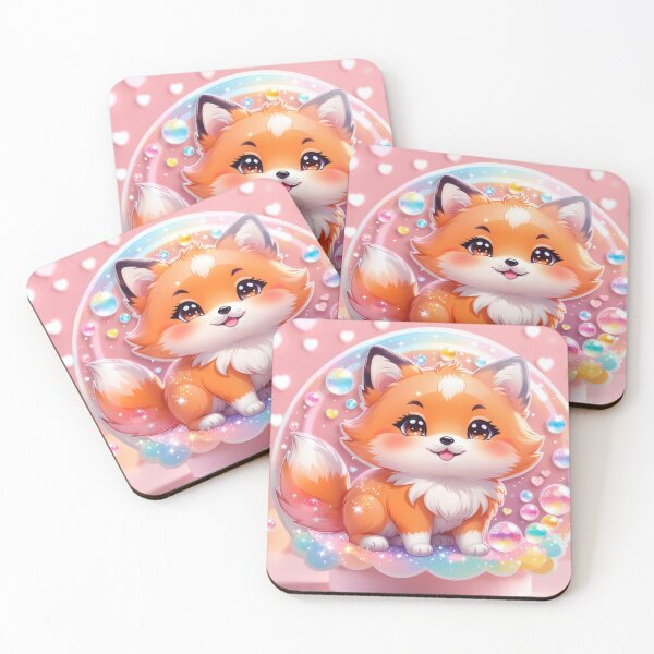 Item preview, Kawaii Bubble Fox – Cute Pastel Fox in Soap Bubble  designed and sold by Visualynx.