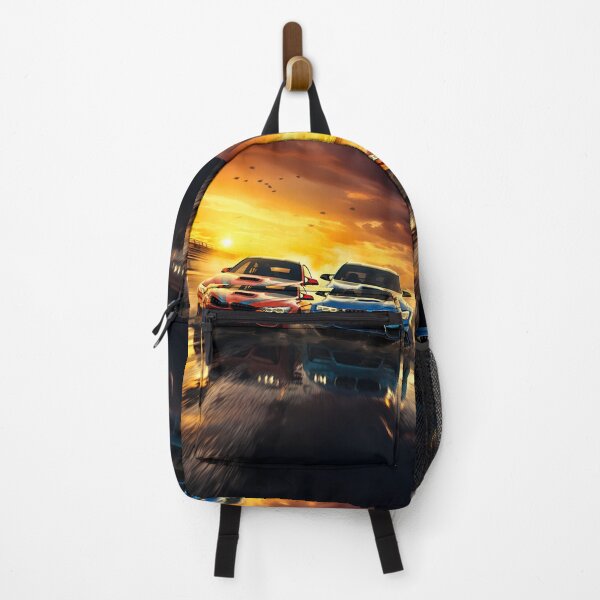 Item preview, Two sports cars fighting for position on soaked evening circuit designed and sold by RevUpDesign.