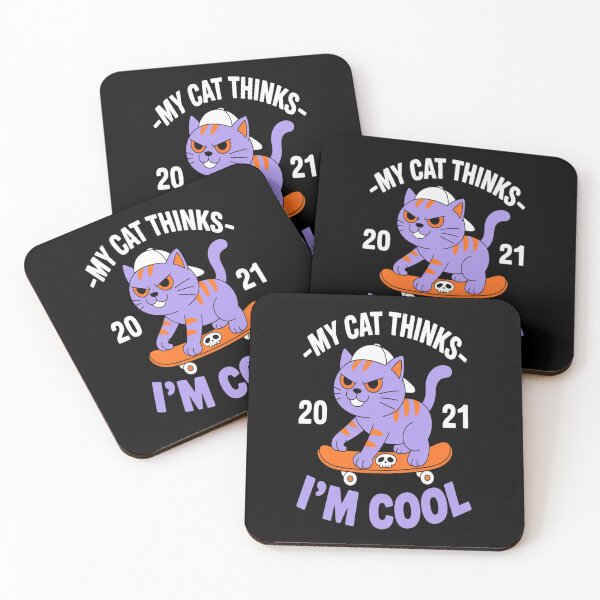 Item preview, Cool Cat Skateboarding Funny My Cat Thinks I'm Cool designed and sold by TeamLequid.