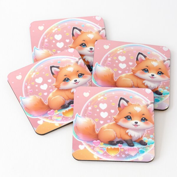 Item preview, Kawaii Bubble Fox – Cute Pastel Fox in Soap Bubble designed and sold by Visualynx.