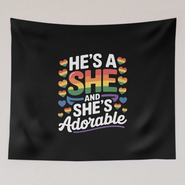 Item preview, He's a She and She's Adorable Gay Lesbian Culture Queer Love designed and sold by CombatTask.