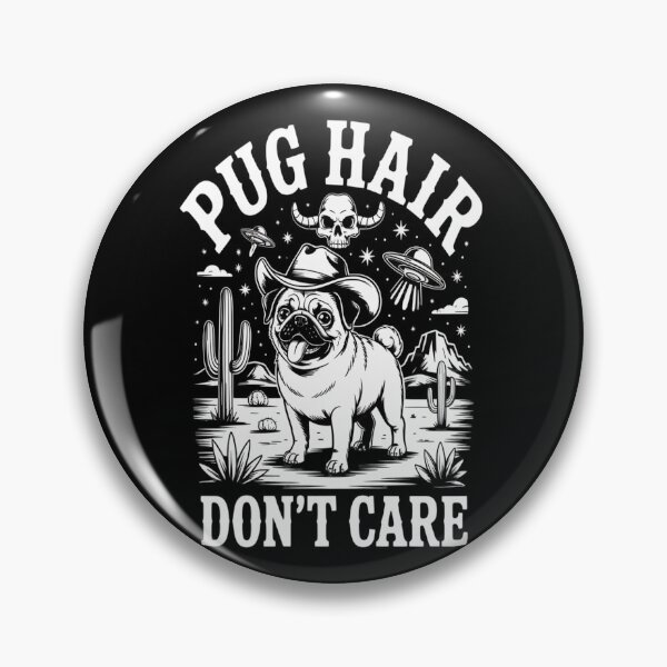Item preview, Cowboy Dog Pug UFO Alien Western Space Pug Hair Don't Care designed and sold by TeamLequid.
