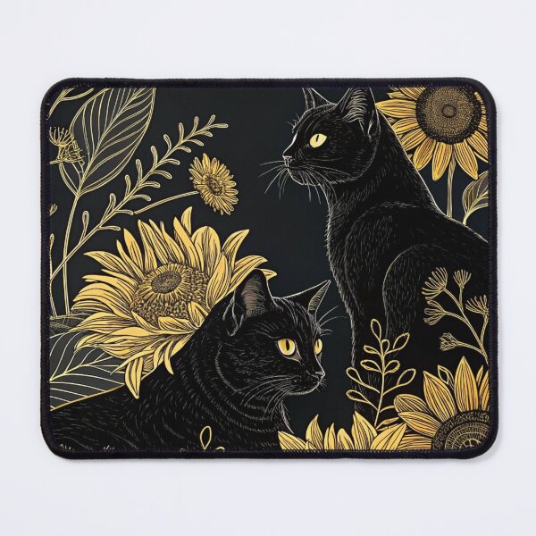 Item preview, Sunflowers fields with cats designed and sold by Lucky 777.