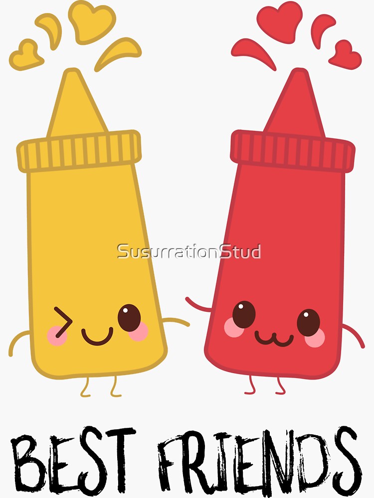 "Mustard and Ketchup Best Friends" Sticker by SusurrationStud Redbubble