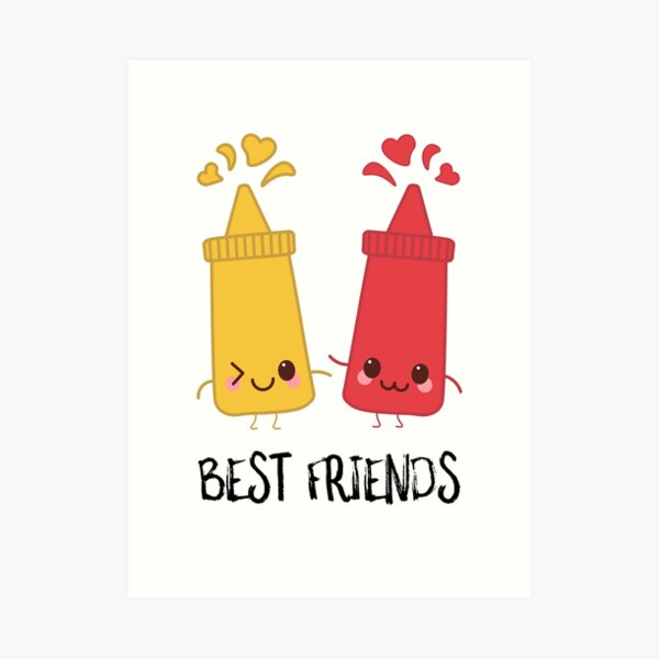 "Mustard and Ketchup Best Friends" Art Print by SusurrationStud Redbubble
