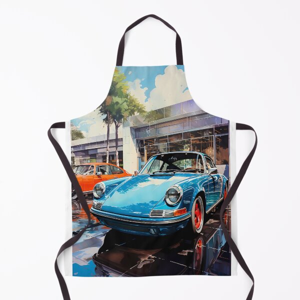 Item preview, Vintage sports car shining outside a modern glass showroom designed and sold by RevUpDesign.