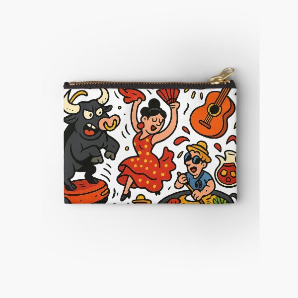 Item preview, Ole! Funny Spanish cliché – Flamenco, bull & paella illustration designed and sold by janbo93.