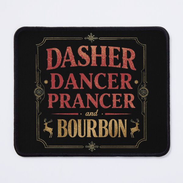 Item preview, Dasher Dancer Prancer and Bourbon – Masculine Whiskey Bar Christmas Design designed and sold by SaritaVerseArt.