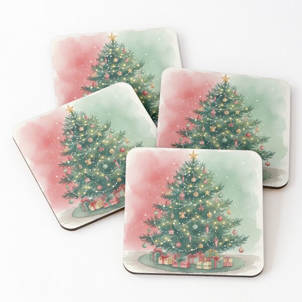 Item preview, “Watercolor Christmas Tree with Gifts” designed and sold by digisetumedia.