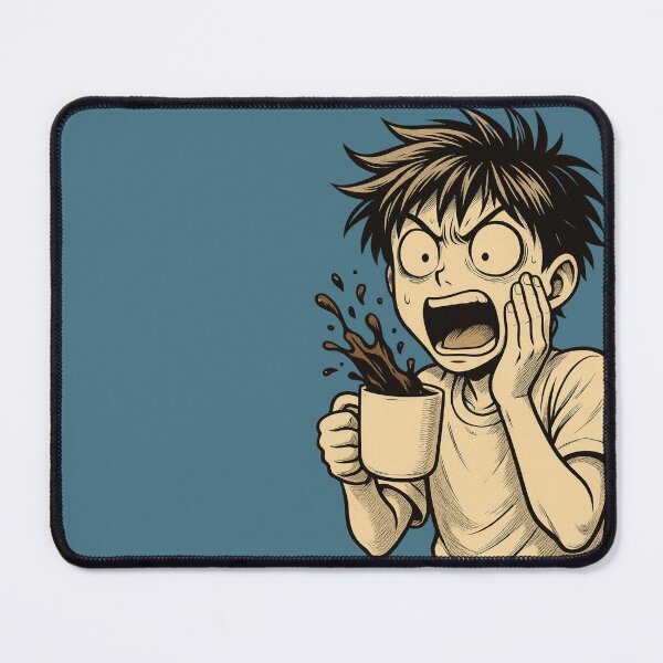 Item preview, Hyper-Detailed Anime Reaction Art – Funny Coffee Spill Moment designed and sold by Zuday.
