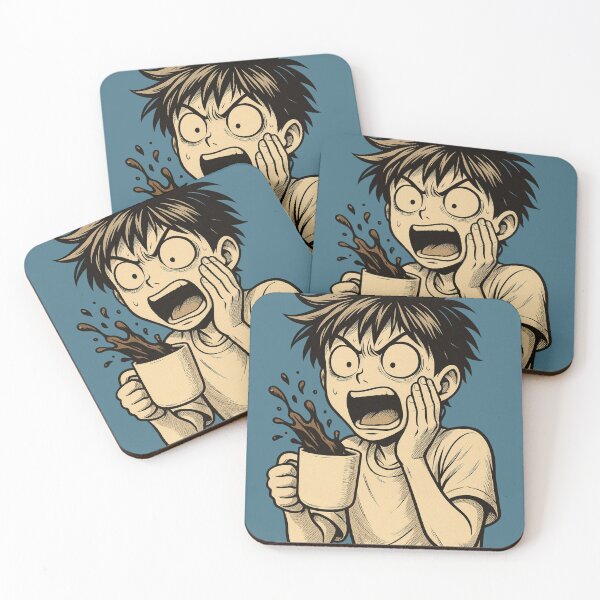Item preview, Hyper-Detailed Anime Reaction Art – Funny Coffee Spill Moment designed and sold by Zuday.
