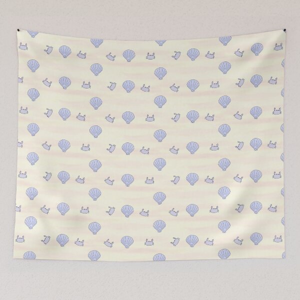 Item preview, Seashells and Crabs Pattern in White designed and sold by designsbyklm.