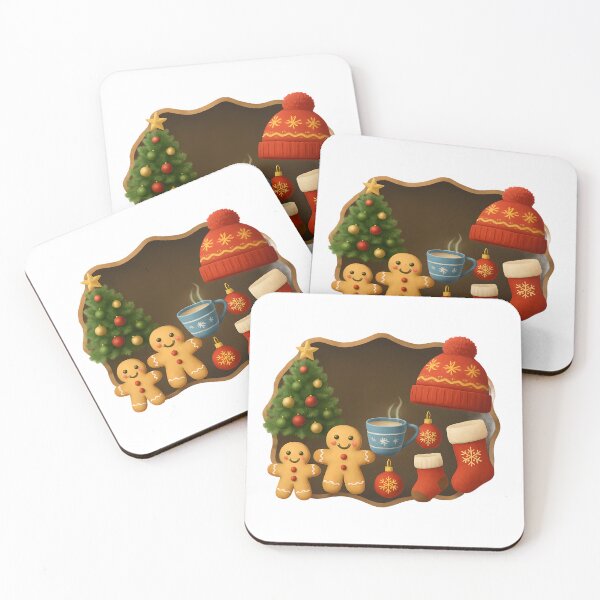 Item preview, Realistic Christmas icon set with transparent background – tree, hat, gingerbread, mug and stockings designed and sold by Les-Ink-Studio.