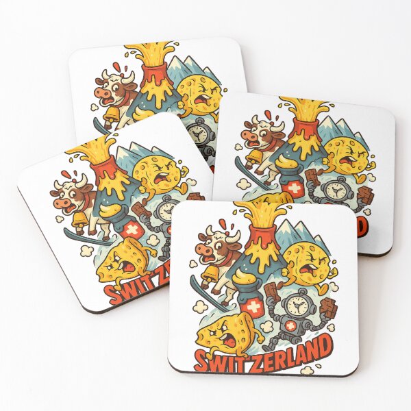 Item preview, Switzerland Cartoon Cliché Chaos – Cheese, Alps & Swiss Cult Symbols designed and sold by janbo93.
